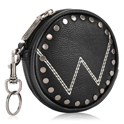 WRANGLER CIRCULAR COIN POUCH ''W'' LOGO BAG CHARM COFFEE