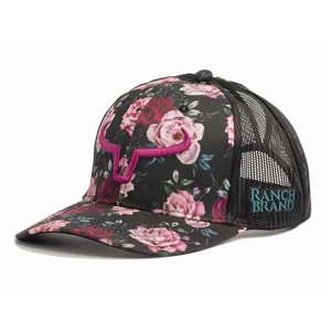 RANCH BRAND CAP PONYTAIL FLOWER 23 LOGO RASPBERRY