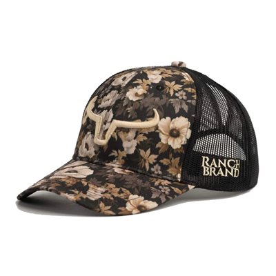 CASQUETTE RANCH BRAND PONYTAIL FLEUR 25 LOGO GOLD