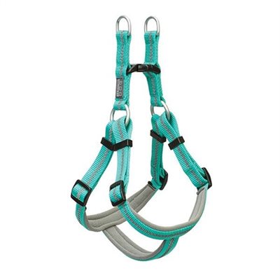 TERRAIN DOG HARNESS REFLECTIVE MINT / GREY MEDIUM