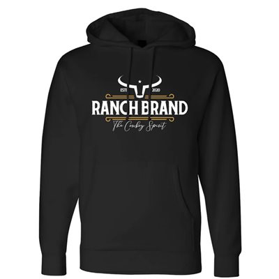 RANCH BRAND UNISEX HOODIE RETRO BLACK