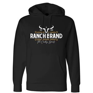 RANCH BRAND UNISEX HOODIE RETRO BLACK