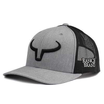 RANCH BRAND CAP GREY MESH BLACK LOGO BLACK KIDS