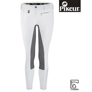 PANTALON PIKEUR LUCINDA CONTRASTE FS BLANC / GRIS