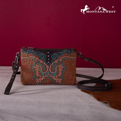 MONTANA WEST CROSSBODY EMBROIDERED COLLECTION BROWN / ORANGE