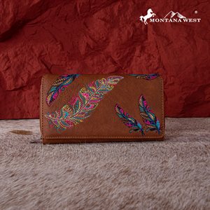 PORTEFEUILLE MONTANA WEST COLLECTION BRODÉ PLUME