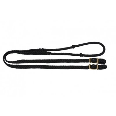 WESTERN RAWHIDE BRAIDED BARREL REIN BLACK / TAN