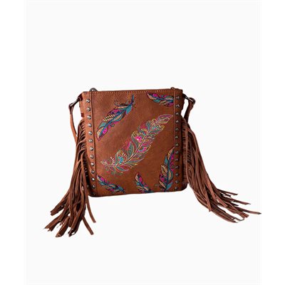 MONTANA WEST CONCEALED CARRY PURSE FEATHER COLLECTION BROWN