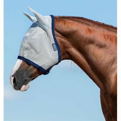 AMIGO FLYMASK SILVER / NAVY HORSE