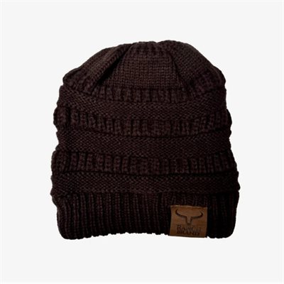 TUQUE PONYTAIL RANCH BRAND BRUN / LOGO CUIR