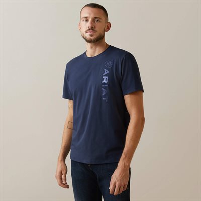 T-SHIRT ARIAT HOMME LOGO SS VERTICAL NAVY SMALL